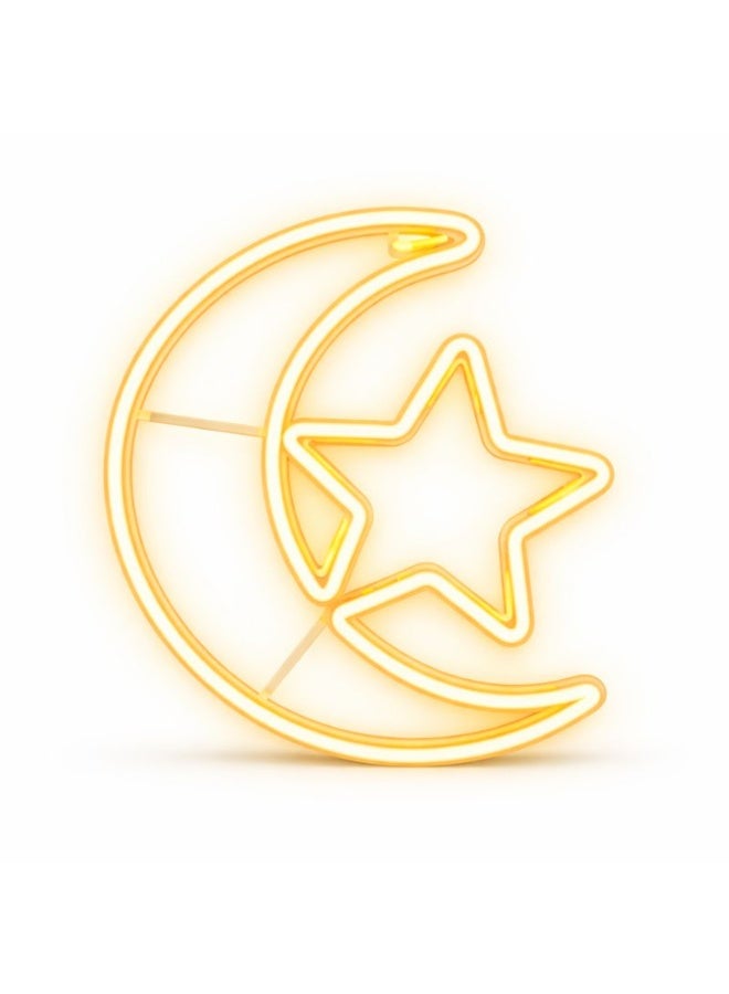 Home Care ضوء شريط LED مرن على شكل قمر ونجمة بطول 40 سم - مصباح ديكور بتوهج دافئ مع قابس صغير بريطاني - Image 1